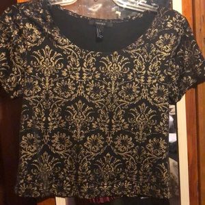 Black and Gold crop top